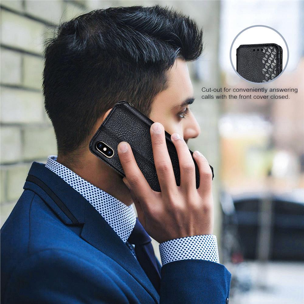 Business Style Slim Fashion Magnetische automatische Absaugung Leder Flip Wallet Case Cover
