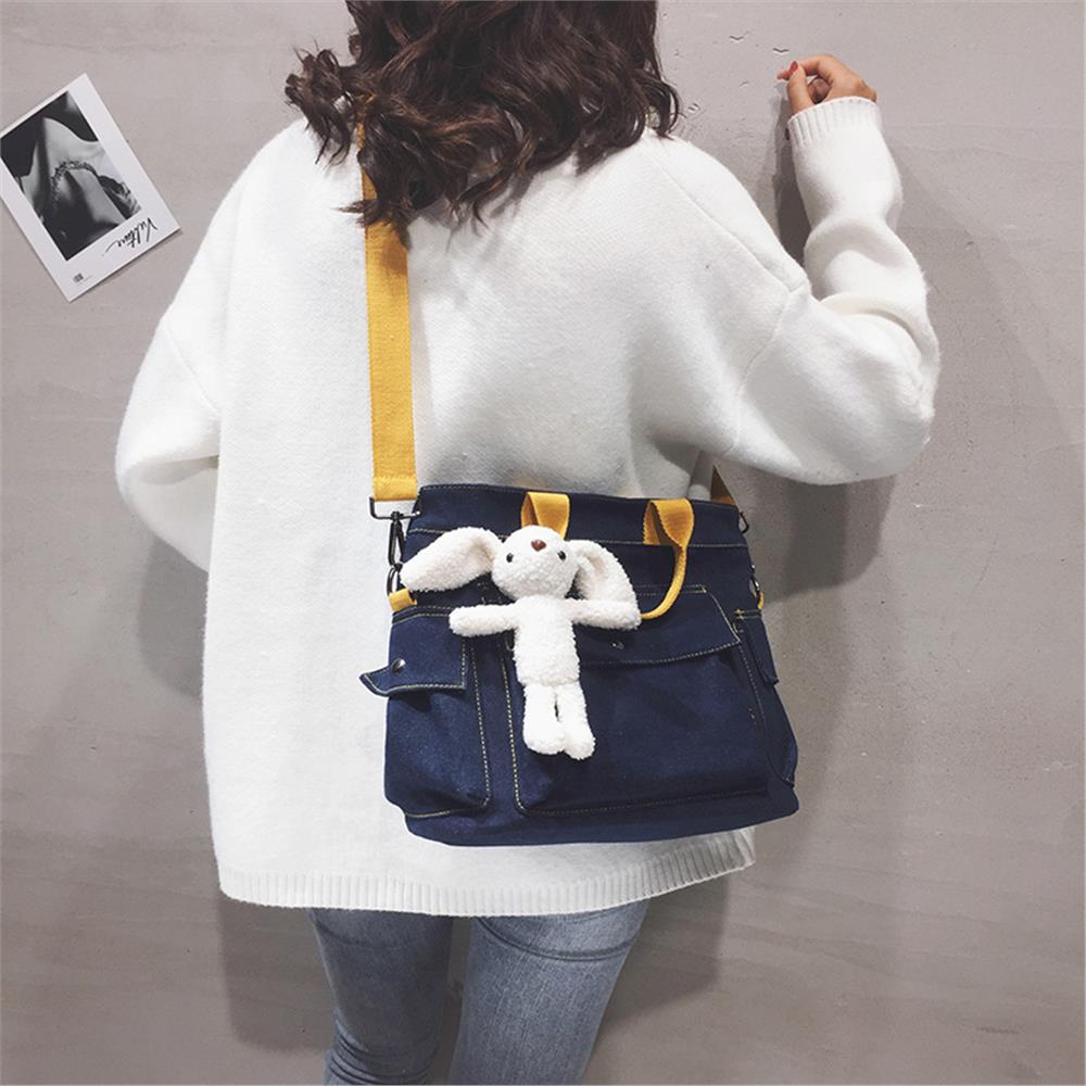 Fashion Schoolbag 2021 Damen Taschen Damen Handtaschen Große Jean Schulter Umhängetaschen mit schönen Spielzeug Anhänger für Mädchen