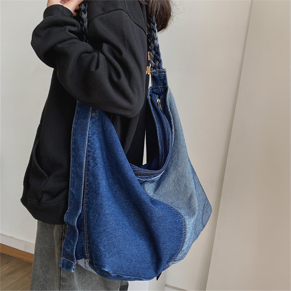 Bolsos de hombro de mezclilla de gran tamaño de alta calidad Mochila de mezclilla de moda Bolsos de mujer Bolsos de mujer Bolsos de viaje Bolsos de compras