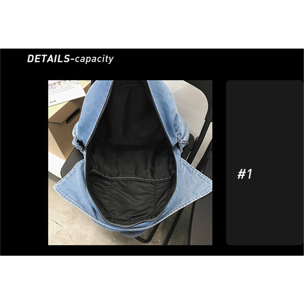 Bolsa de ocio Mochilas escolares Hombres y mujeres Jean Azul Mochilas Bolsas de hombro Bolsas de viaje Mochila de mezclilla
