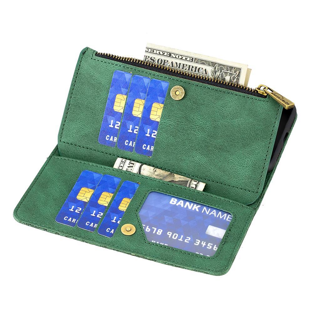 Binfen Color Flying Butterfly Zipper Estuche multifunción para billetera de cuero para teléfono móvil