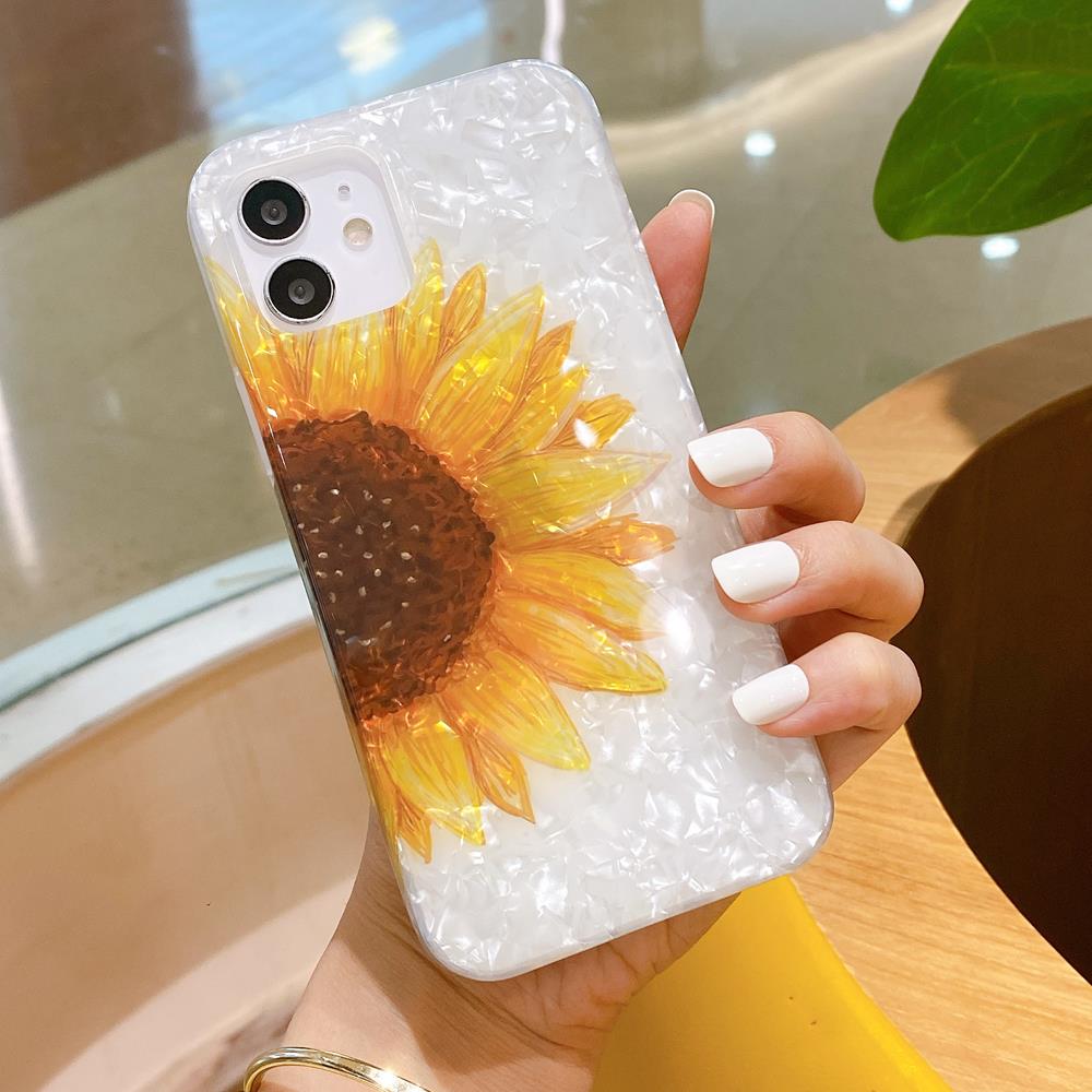 Funda protectora de girasol ovalada para iPhone