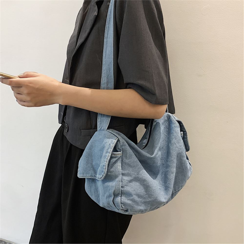 Mochila de mezclilla de moda Bolsos de mujer Bolsos de mujer Bolsos cruzados de hombro Jean de gran tamaño
