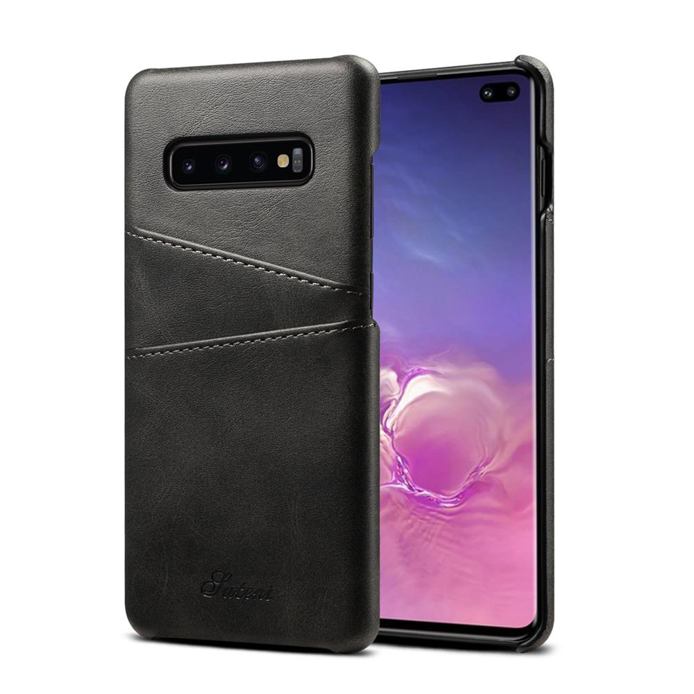 Suteni Classic Calf Leather Coated Card Slots Teléfono celular cubierta trasera caso