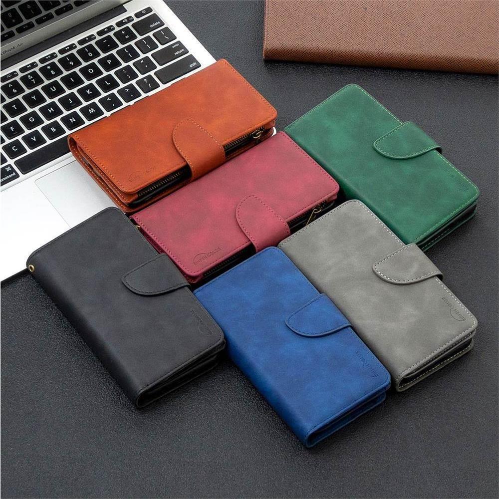 Binfen Color BF02 Cremallera Multifunción Piel de cuero sensorial Funda para billetera