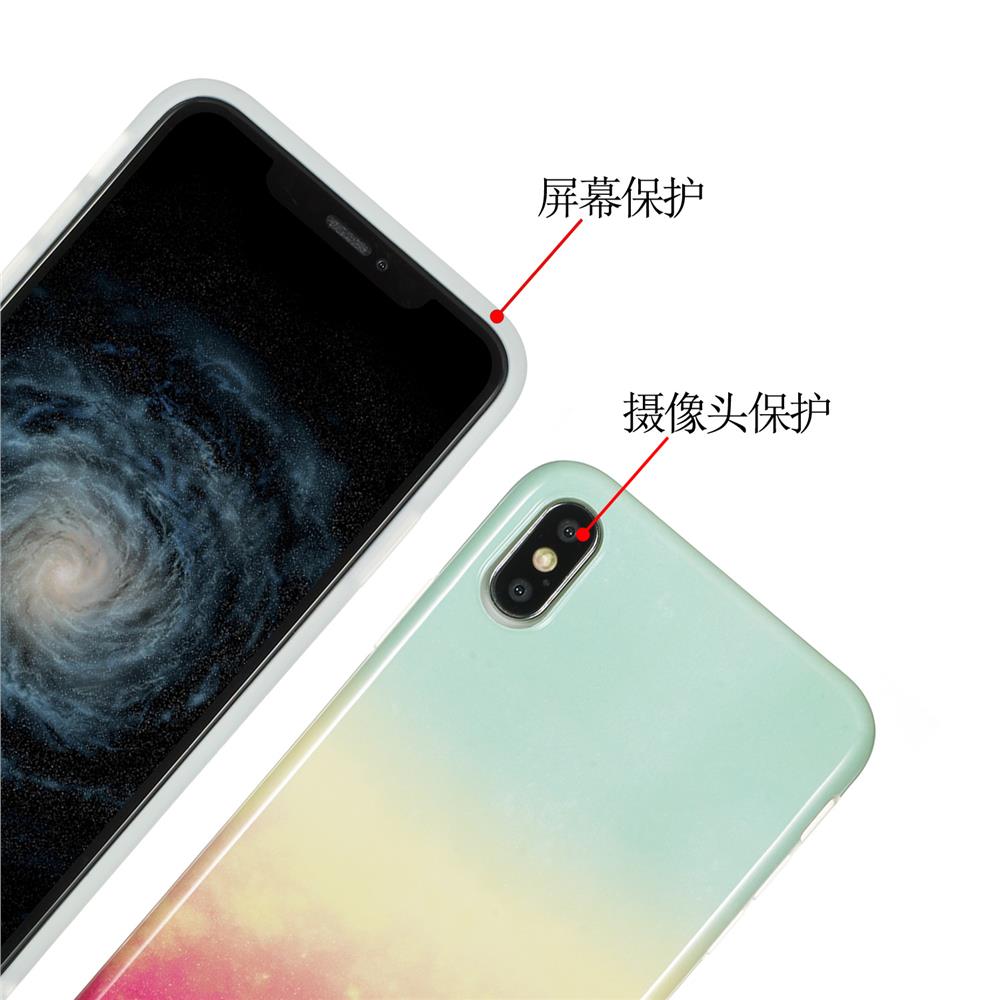 Brillo de sol Mármol Slim, una prueba de golpes, flexible, parachoques, cubierta de silicona blanca, funda de silicona para teléfono