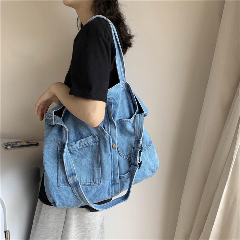 Grande taille Jean épaule sacs à bandoulière mode Denim cartable sacs à provisions femmes sacs dames sacs à main sacs de voyage