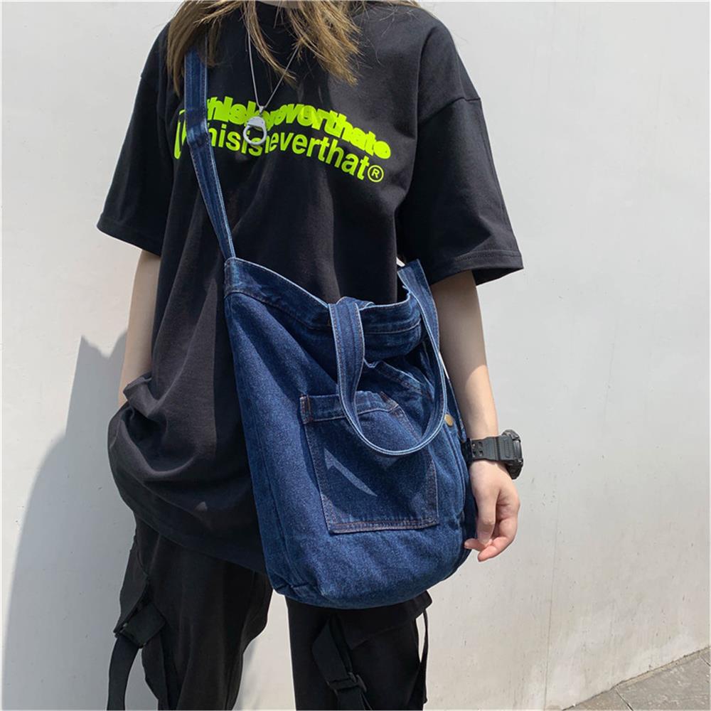 Grande taille Jean épaule sacs à bandoulière mode Denim cartable sacs à provisions femmes sacs dames sacs à main sacs de voyage