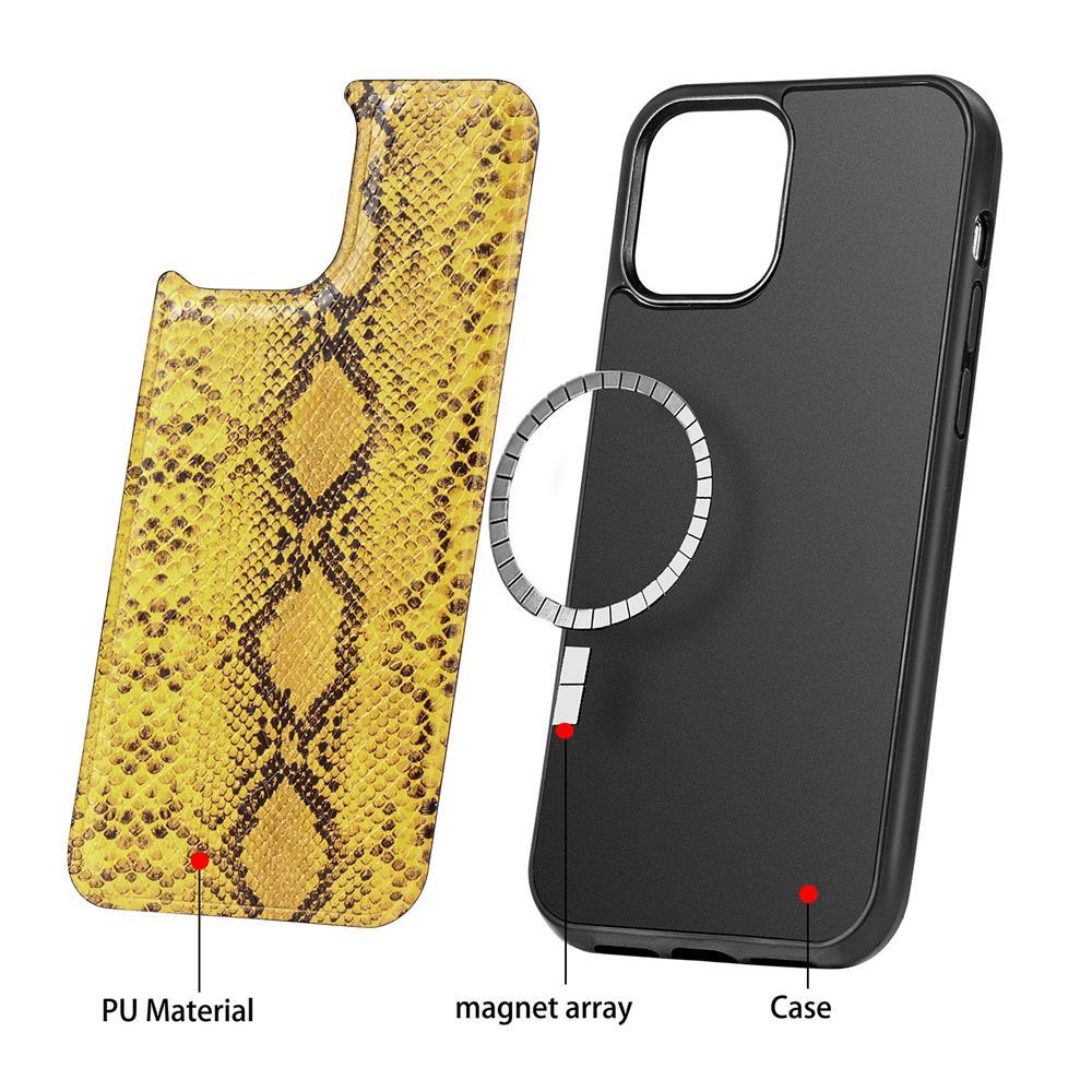 Housse de protection pour téléphone portable à motif Python Magsafe pour iPhone 12, 12 Mini, 12 Pro, 12 Pro Max