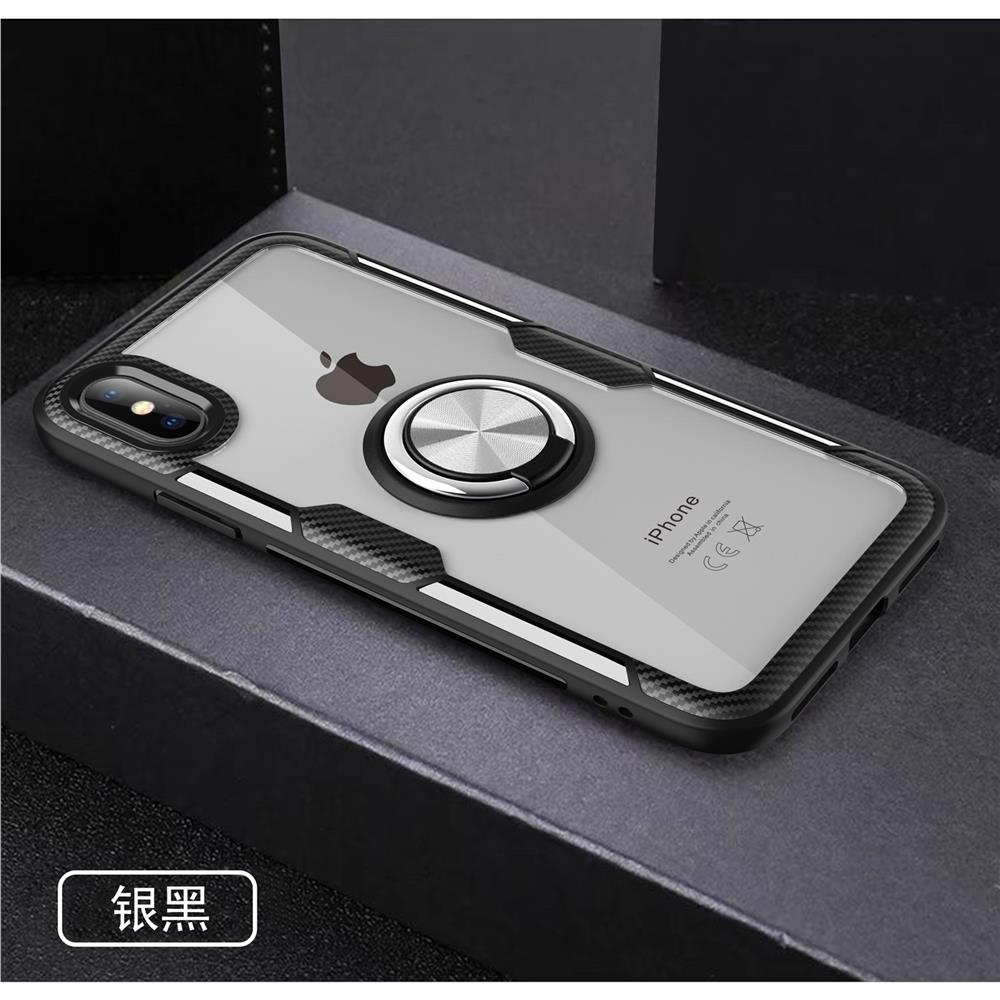 Cas de téléphone de support d'anneau de verre acrylique de carbone