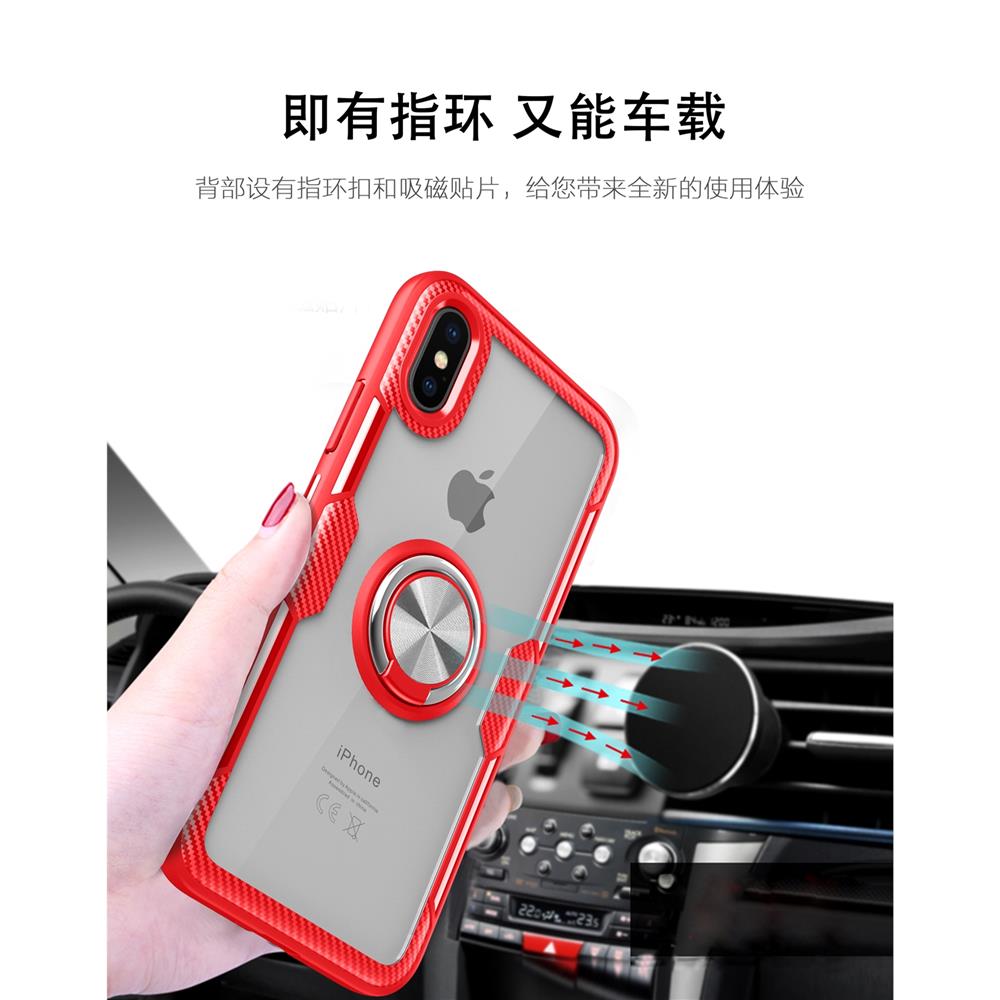 Cas de téléphone de support d'anneau de verre acrylique de carbone