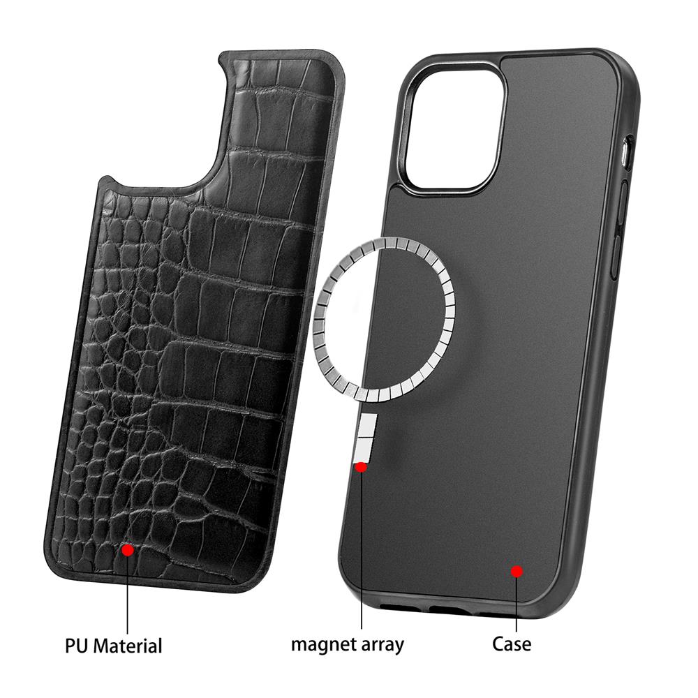 Apple iphone12シリーズクロコダイルパターンMagsafe携帯電話ケース