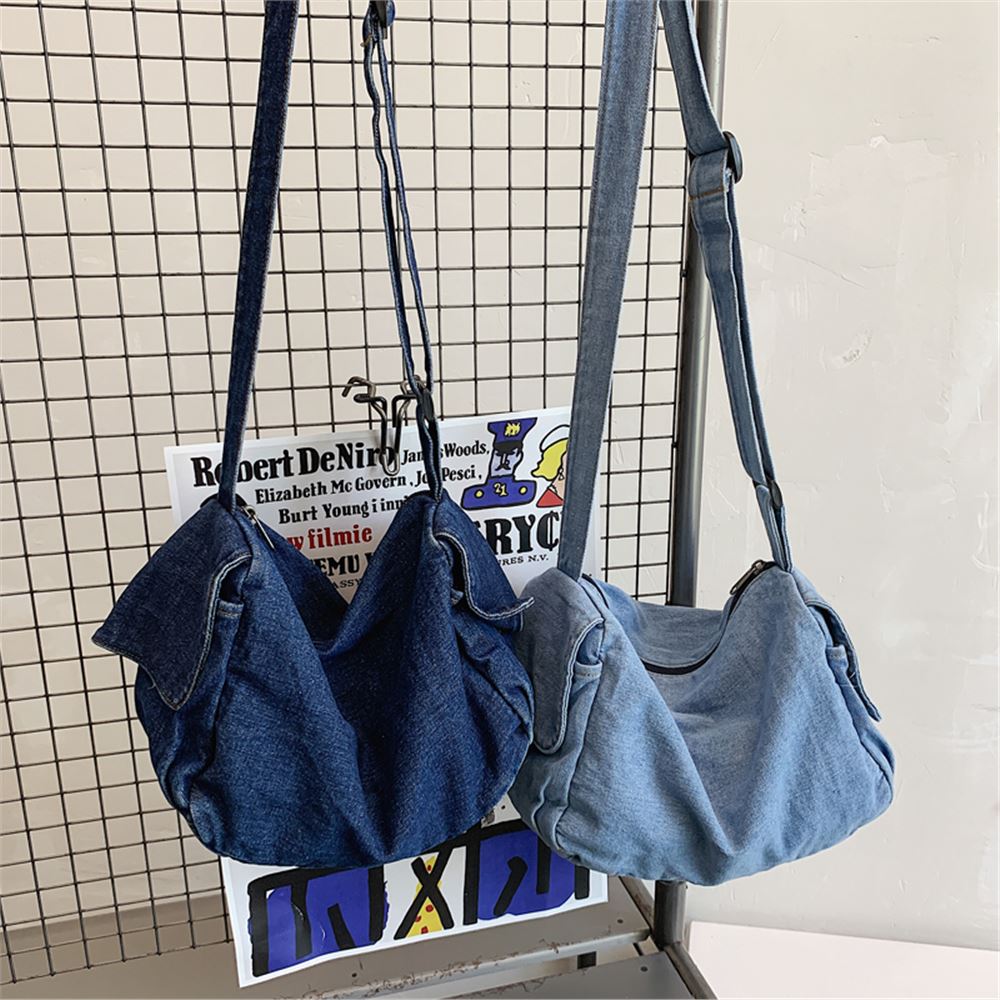 Mochila Jeans Moda Feminina Bolsas Femininas Bolsas de Tamanho Grande Jeans Bolsas Crossbody