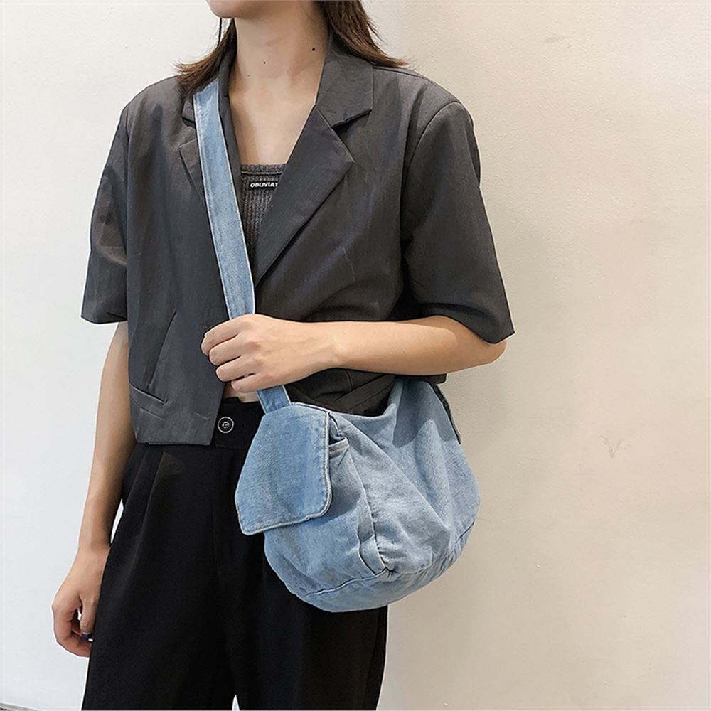 Mochila Jeans Moda Feminina Bolsas Femininas Bolsas de Tamanho Grande Jeans Bolsas Crossbody