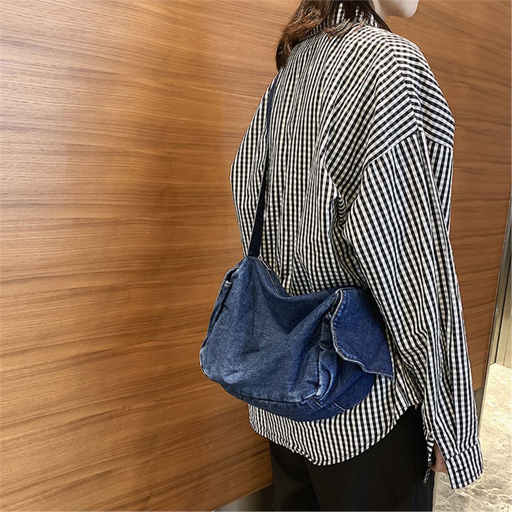 Mochila Jeans Moda Feminina Bolsas Femininas Bolsas de Tamanho Grande Jeans Bolsas Crossbody
