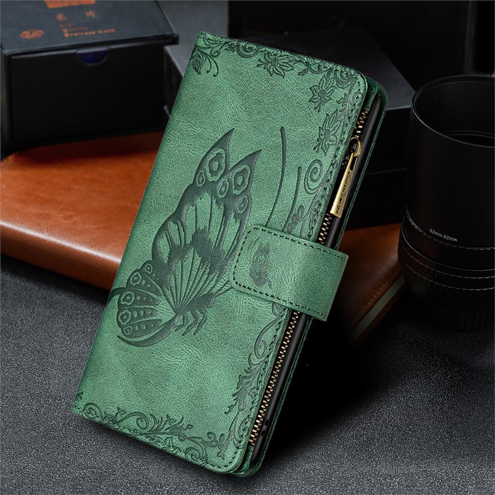 Binfen Color Flying Butterfly Zipper Многофункциональный кожаный чехол-кошелек для мобильного телефона