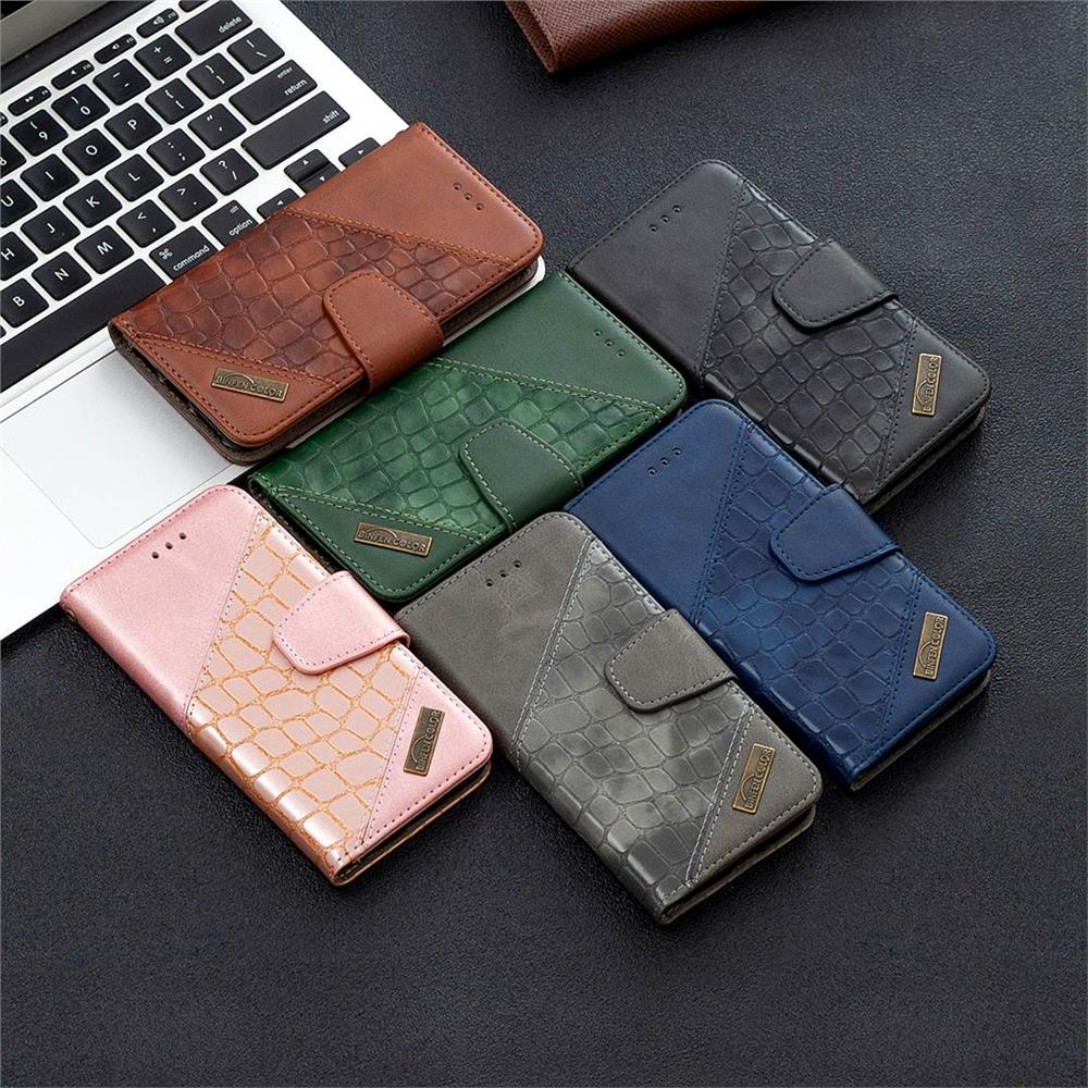 Binfen Color BF04 Кожаный чехол для телефона с цветочным принтом и крокодиловым чехлом