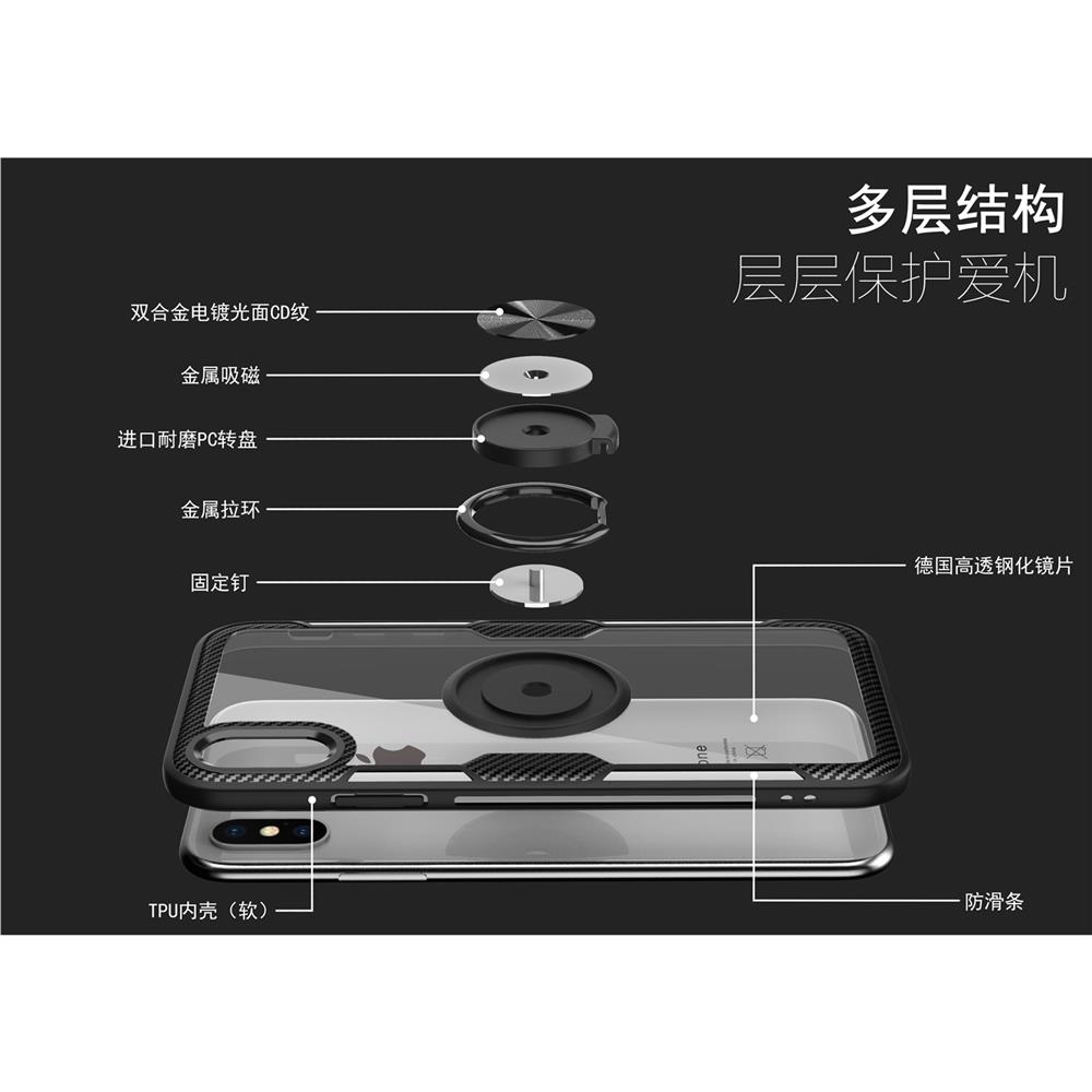 Acrylic Glass Carbon Ring Holder Phone Case