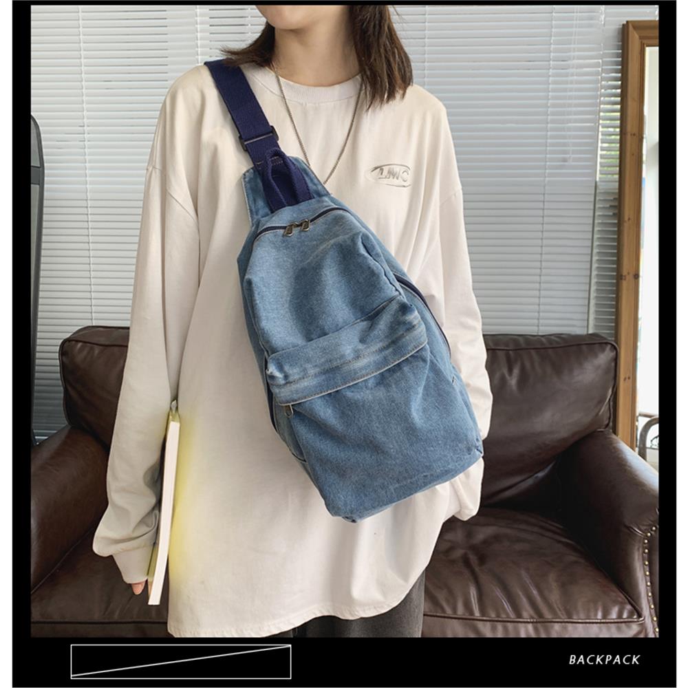 High Quality Schoolbags Jean Blue Shoulder Bags Crossbody Travel Bags ...