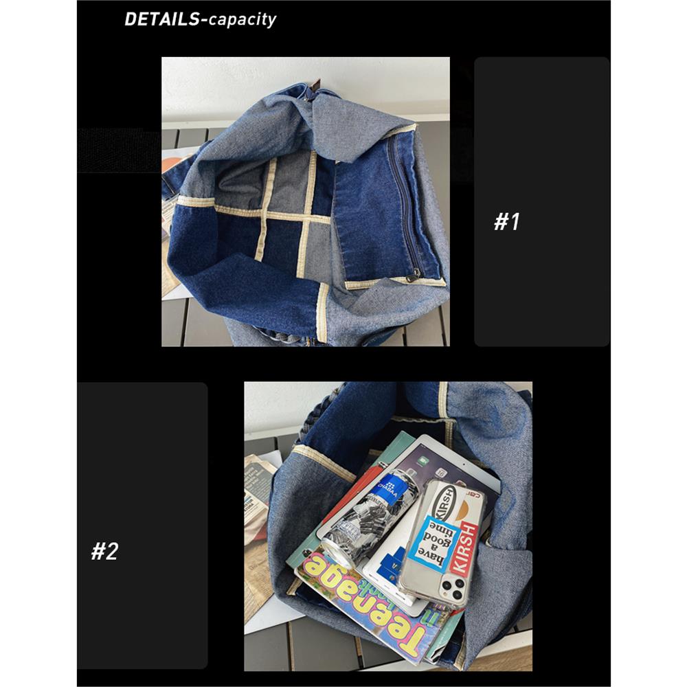 High Quality Large Size Jean Shoulder Crossbody Bags Fashion Denim Schoolbag Women Bags Ladies Handbags Travelling Bags Shopping Bags