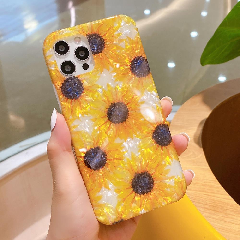 Oval Sunflower Protective Case Cover for iPhone