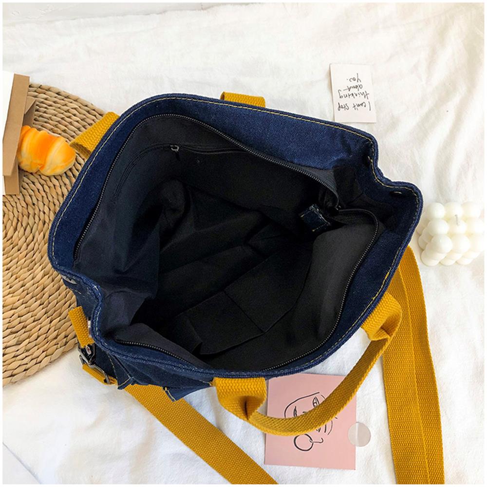 Fashion Schoolbag 2021 Women Bags Ladies Handbags Large Size Jean Shoulder Crossbody Bags with Lovely Toy Pendant on for Girls