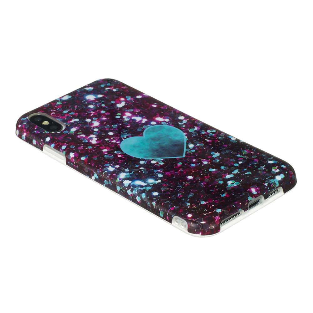 Glitter Heart Marble Slim Shockproof Flexible Bumper Soft Rubber Silicone Cover Phone Case