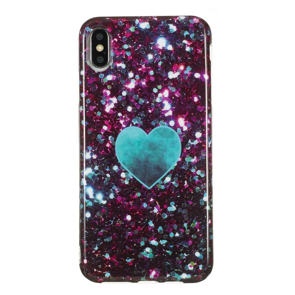 Glitter Heart Marble Slim Shockproof Flexible Bumper Soft Rubber Silicone Cover Phone Case